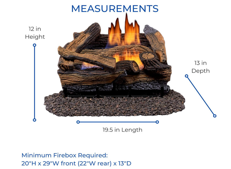 Duluth Forge 18" Ventless Fireplace Logs Dual Fuel 30000 BTU Thermostat gallery