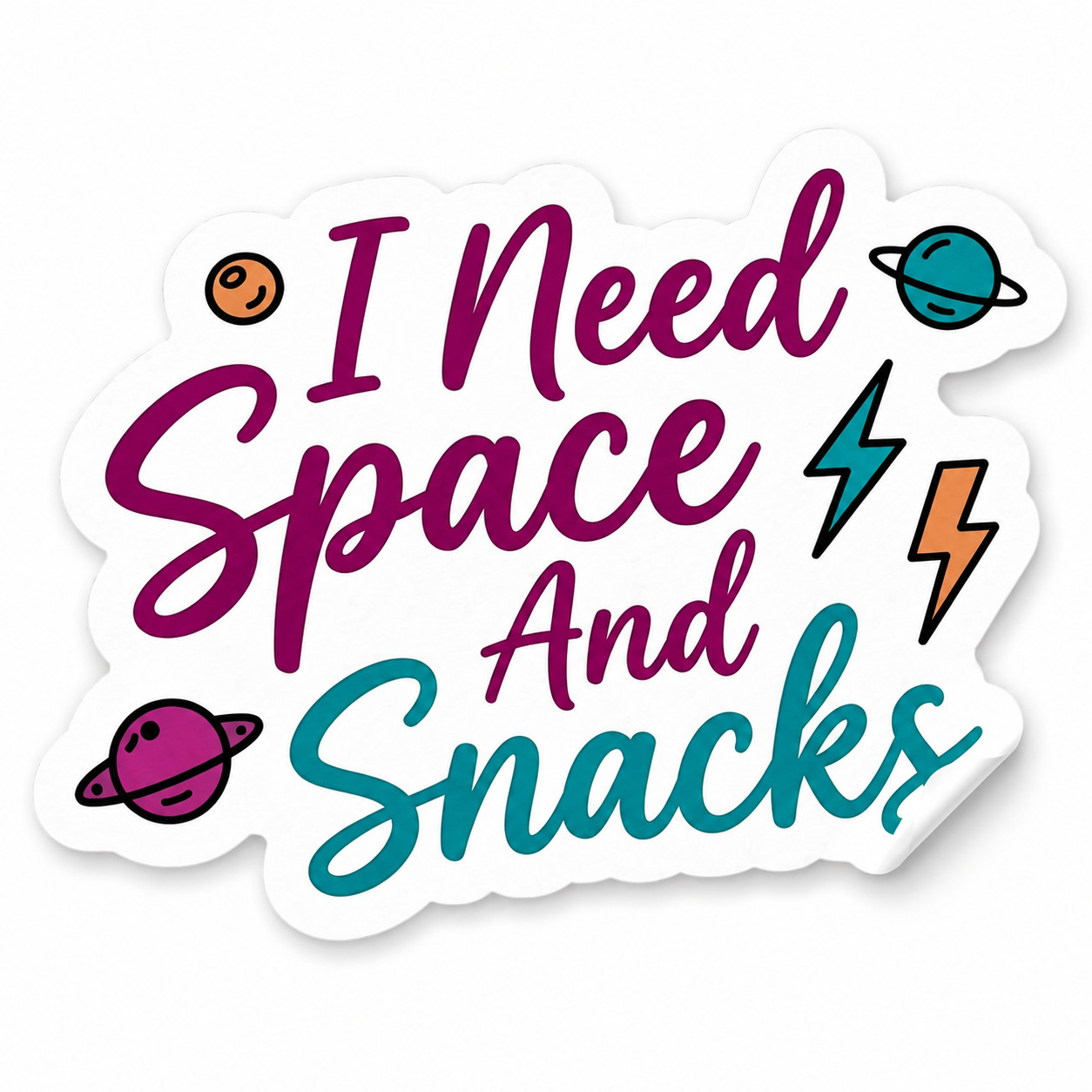 I Need Space And Snacks Sticker Funny Introvert Anxiety Vinyl Decal gallery