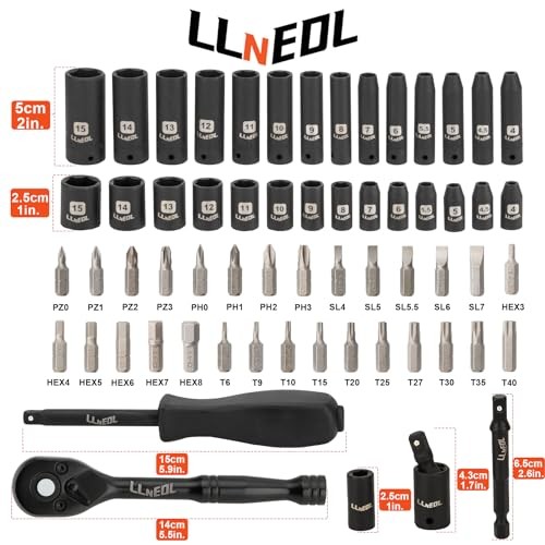 1/4 inch Impact Socket Set, 63 Piece Drive Socket 63pcs 1/4 inch socket set gallery