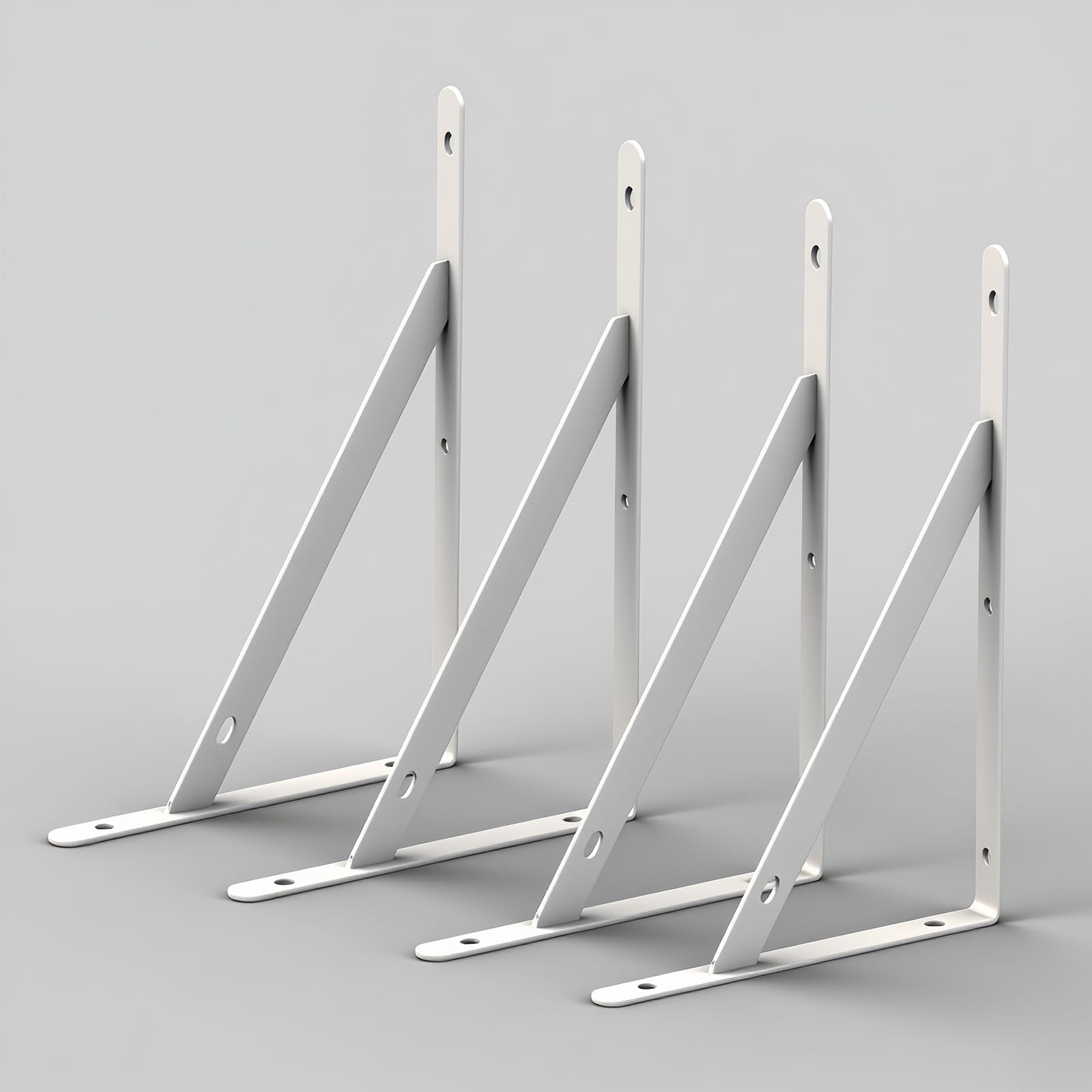 4 PCS 10 Inch Shelf Brackets White Steel Heavy Duty Wall Mount Support Brace gallery