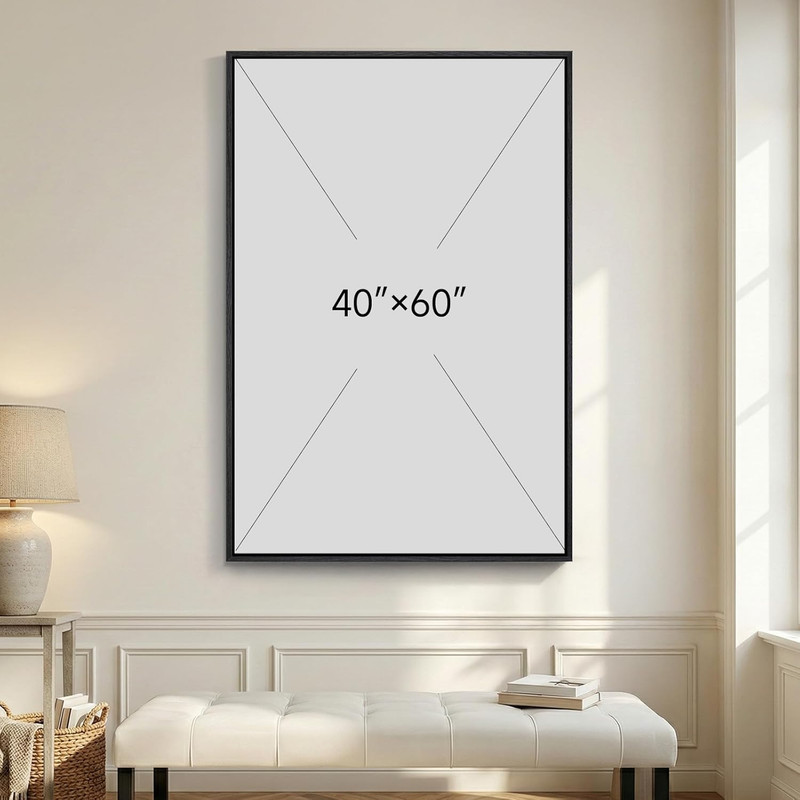 Extra Large Neutral Abstract Wall Art for Modern Living Room Decor 40x60 In gallery