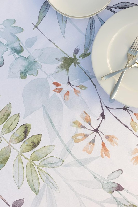 Spillproof Spring/Summer Heavyweight Fabric Outdoor Tablecloth with Umbrella ... gallery