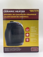 GreenTouch 1500W Oscillating Ceramic Heater with Adjustable Thermostat Black