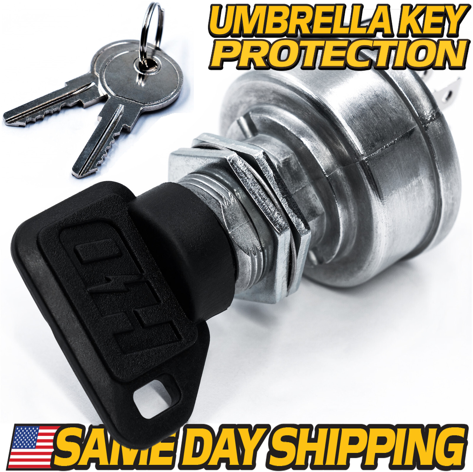 Ignition Key Switch For John Deere TCA22740 - TCA15075 w/ DUST SHIELD KEY gallery