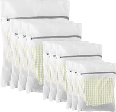 10 Pack Mesh Laundry Bags for Delicates with Non Rust Zipper- White Laundry Bag
