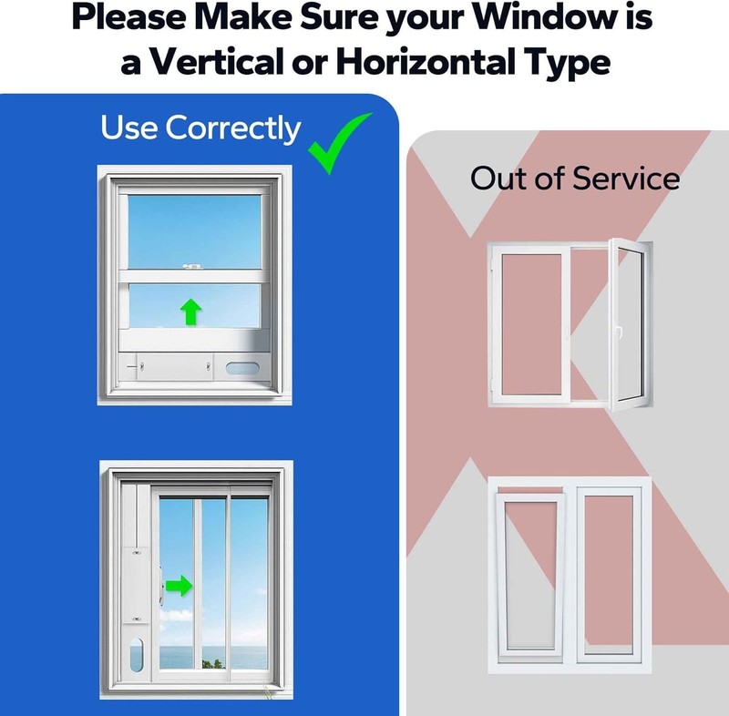 Portable AC Window Vent Kit: Universal Coupler Fits 5.1" & 5.9" Exhaust Hose, Ai gallery