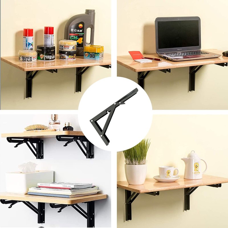 2 PCS 20 Inch Folding Table Hinge Collapsible Wall Mounted Shelf Brackets gallery