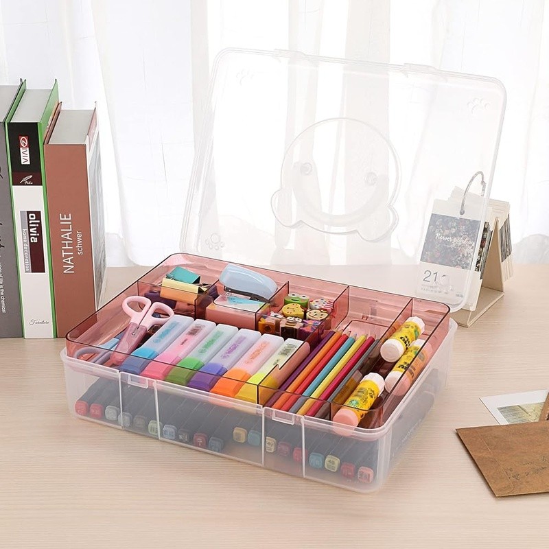 Large Capacity Portable Storage Box W/ Multi-grid Design Office Crafts & Travel gallery