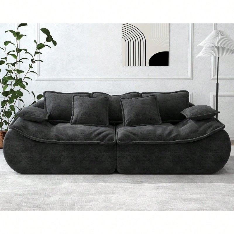 Sofa Couches 3-Seater Modular Sectional Sofa 89''Comfy Loveseat with Throw gallery