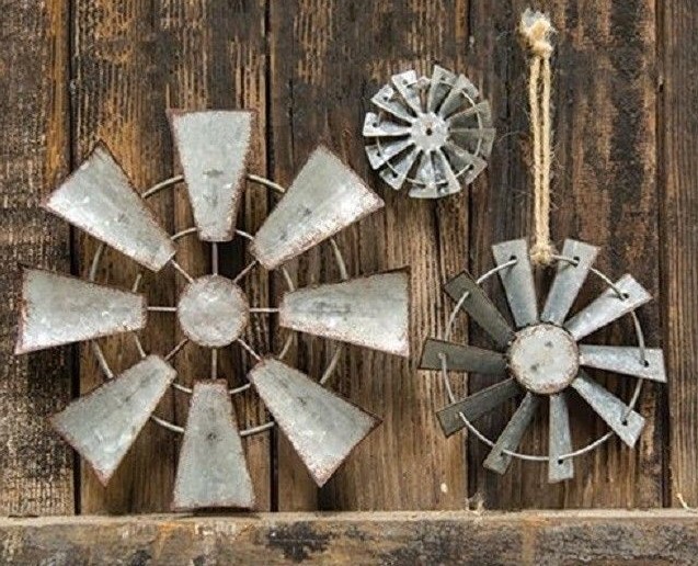 WINDMILL Wall Hanging Decor,Ornament,Craft 3 sz Galvanized Metal FARM WINDMILL gallery