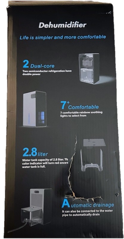 Simsen CT2 White Compact Lightweight Sleep Mode 2.8L Dehumidifier Open Box gallery