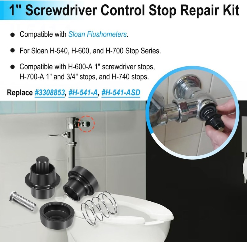 H-541-A 1" Screwdriver Control Stop Repair Kit Fit for Sloan Flushometers gallery