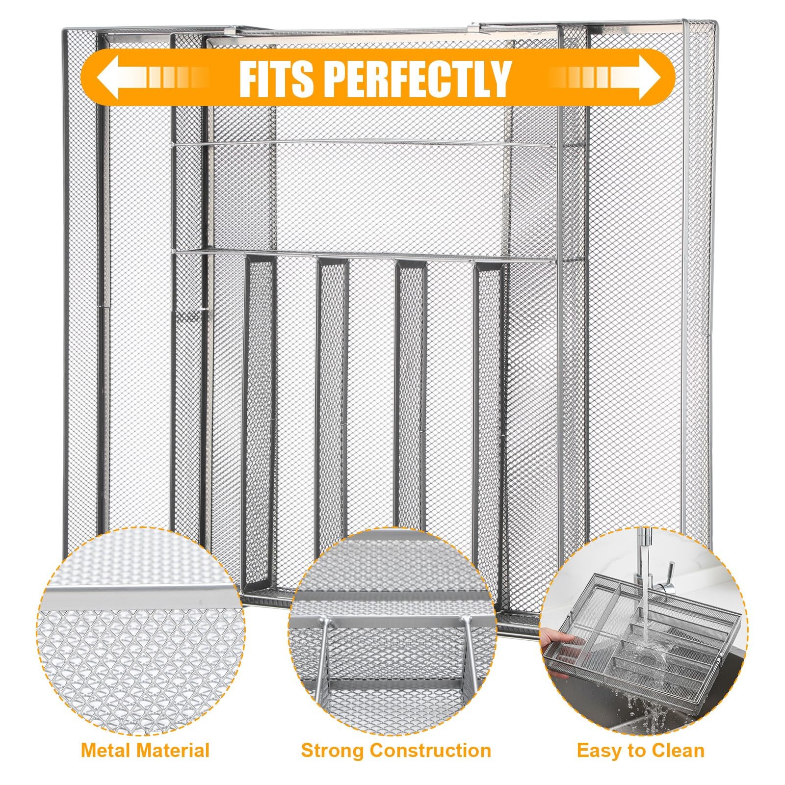 Fiwochic 1 Pcs Utensil Drawer Silverware Organizer Metal Mesh Expandable 13 24 gallery