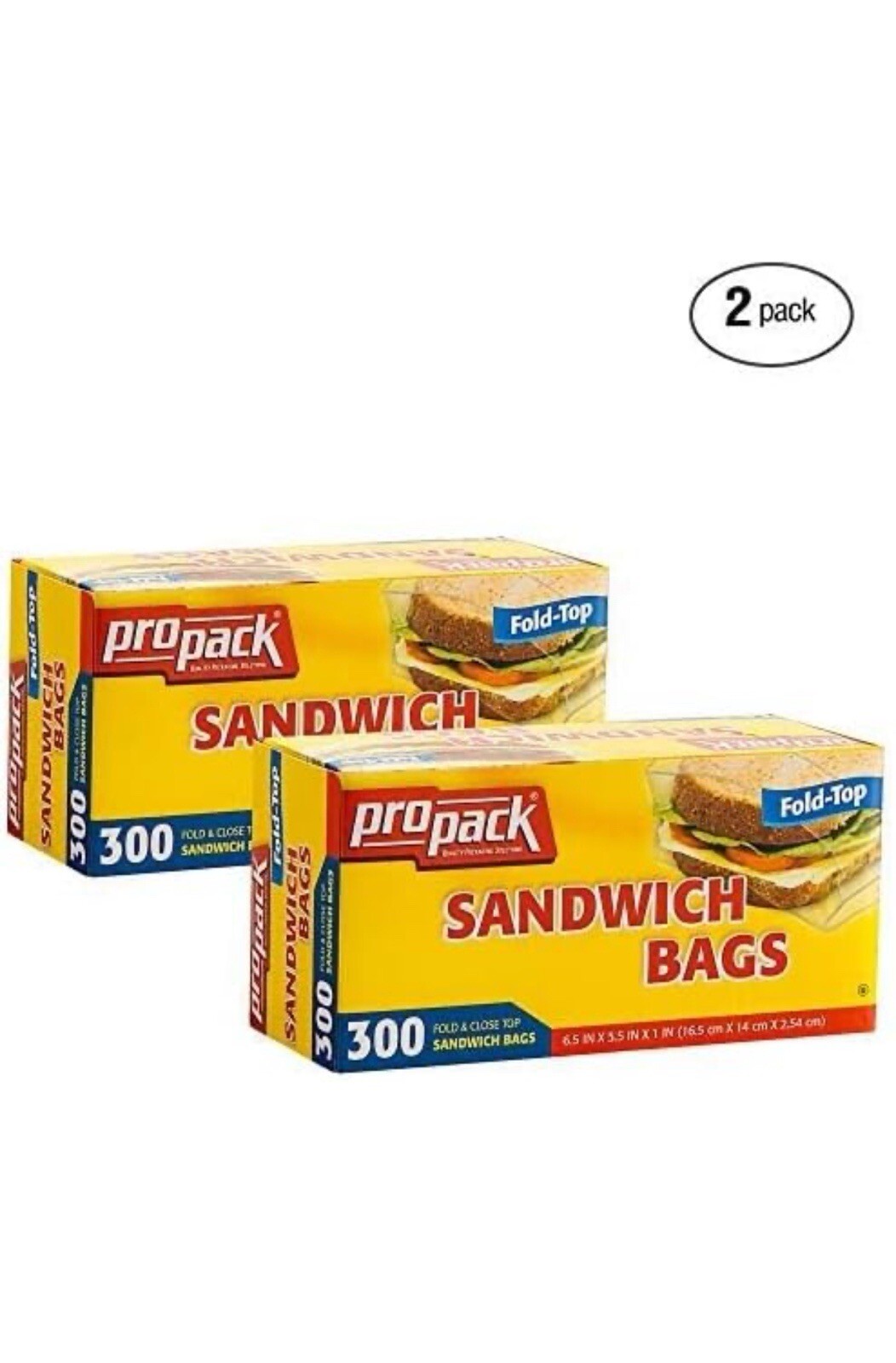 PROPACK Disposable Plastic Sandwich Bags with Fold Close Top 600 BAGS ,... gallery