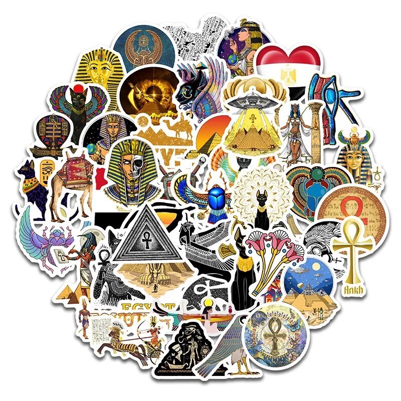50 PCS Ancient Egypt Pharaoh Pyramid Obelisk Stickers Decals Free Shipping! gallery