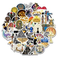 50 PCS Ancient Egypt Pharaoh Pyramid Obelisk Stickers Decals Free Shipping!