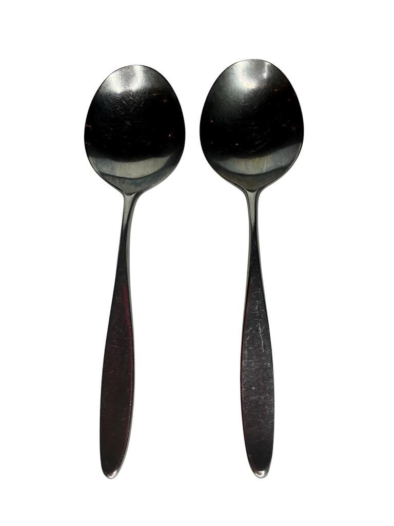 Lauffer Design 2 Norway Towle Serving Spoon Flatware Silverware Lot 2 Stainless gallery