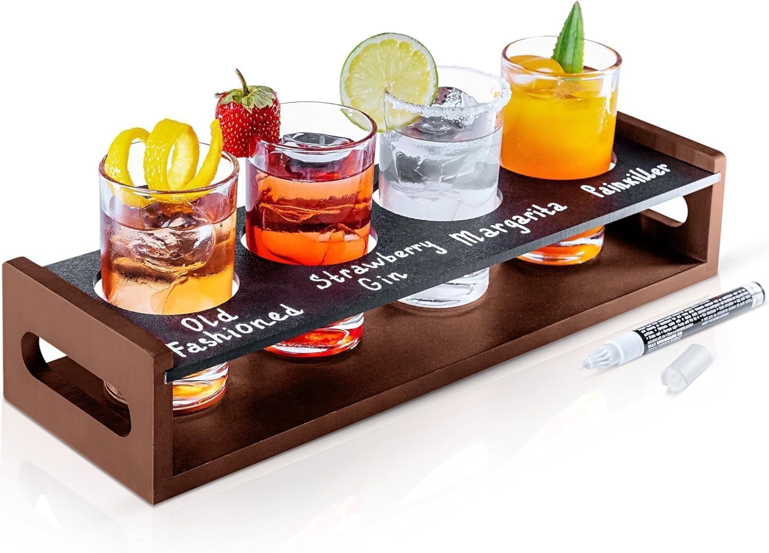 Flight Board with Glasses - Drink Flight Board for Bartesian Capsules - Mimos... gallery