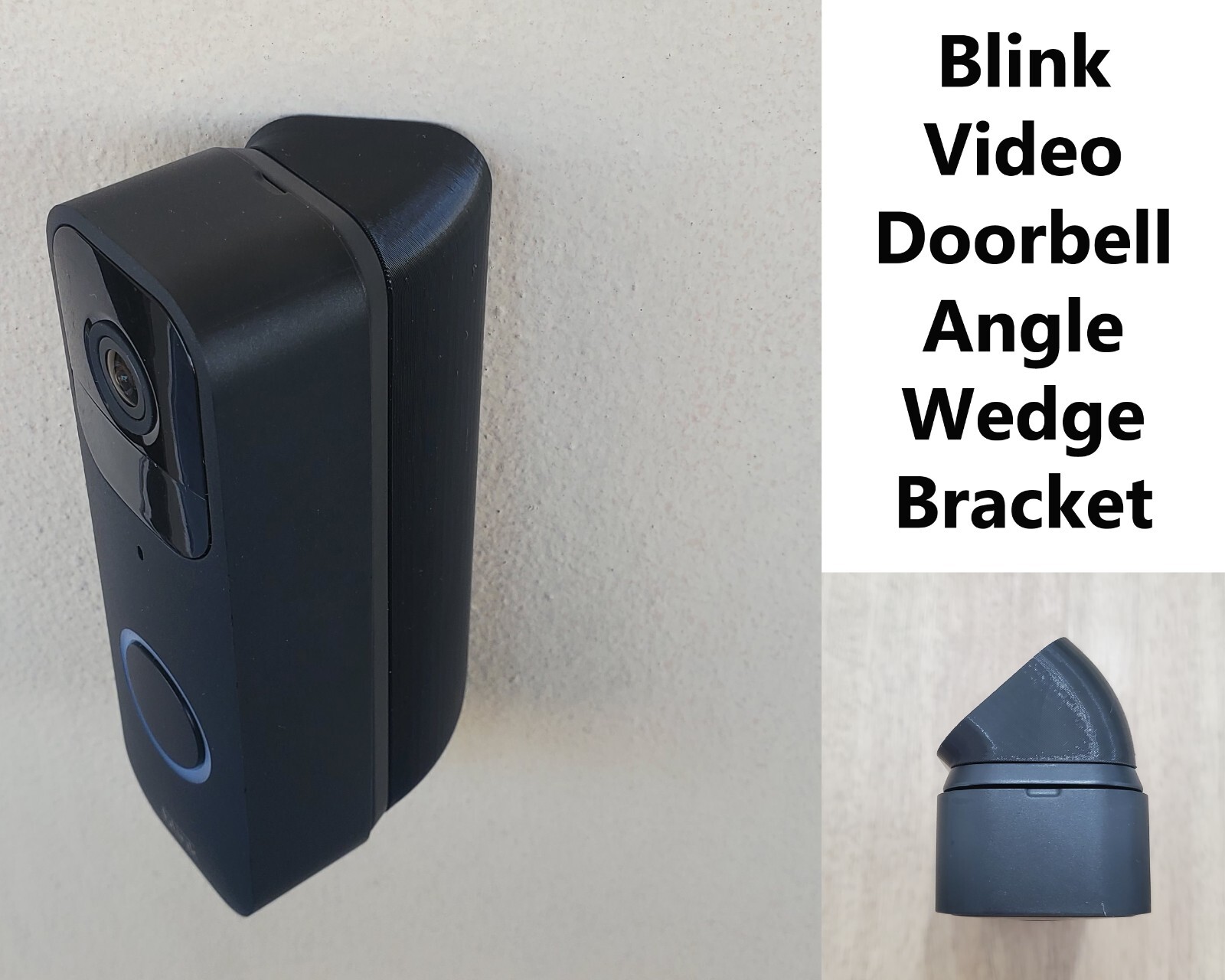 Blink Video Doorbell Angle Wedge Bracket Mount 3D Printed UV Resistance gallery