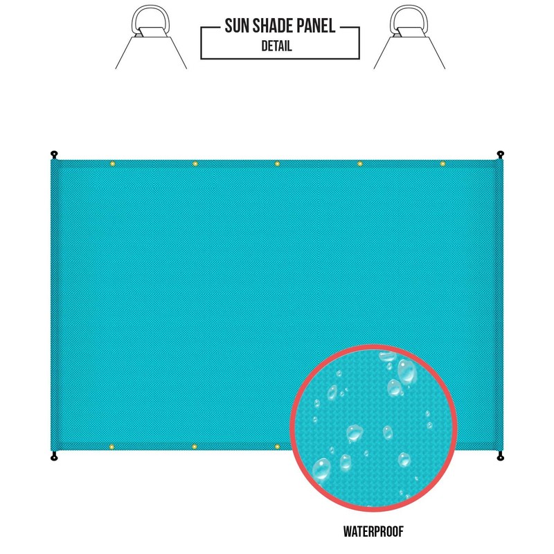 9' Waterproof Replacement Pergola Shade Cover Panel w/Rod Yard Garden Turquoise gallery