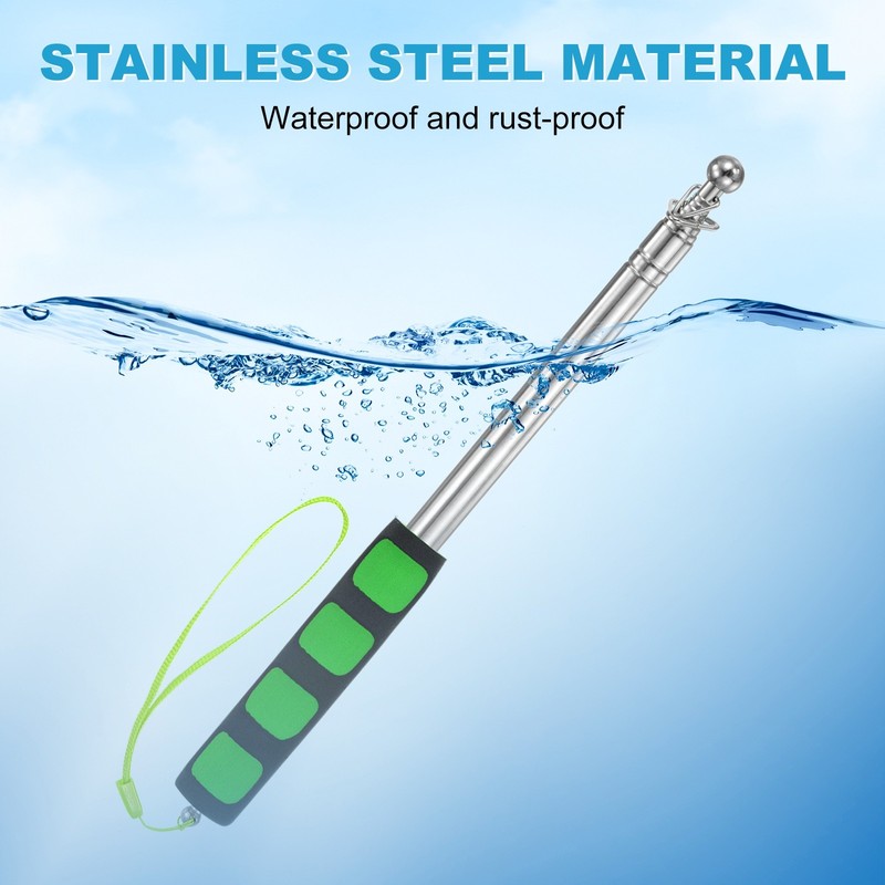 2-Pack Telescopic Handheld Flagpole, 5.2ft/1.6m Stainless Steel Pole [Green] gallery
