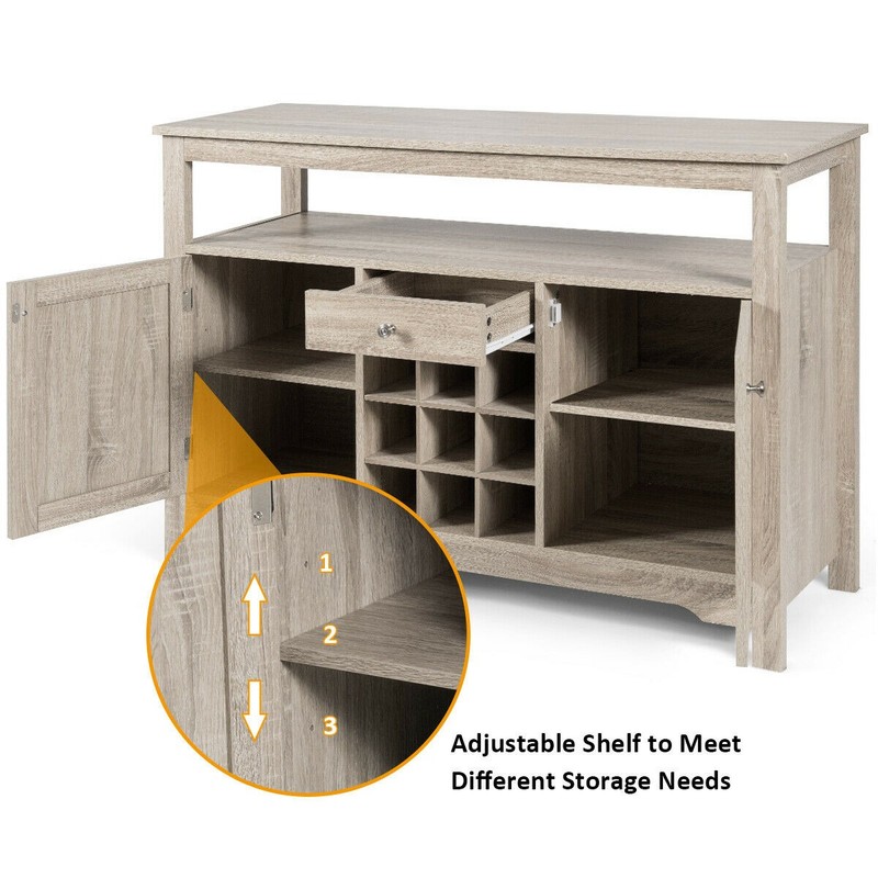 Buffet Server Sideboard Wine Cabinet Console Table Grey Home gallery