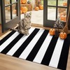 Black and White Striped Rug 2'4" x 3'7" (27.5" x 43") – Washable Cotton Indoo... gallery