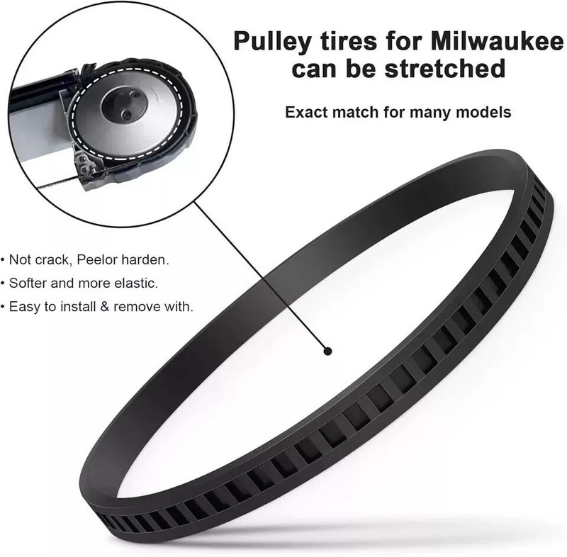 2 Pack Blade Pulley Tire Fit Milwaukee Band Saw Deep Cut Rubber 6230 6232-6 6225 gallery