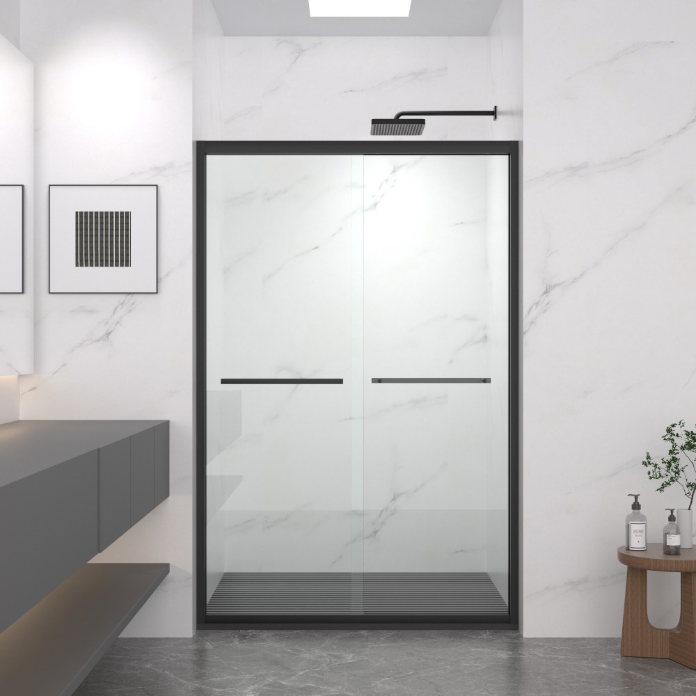 44-48"x72" Double Sliding Shower Door Bathroom Sliding Door Clear Tempered Glass gallery
