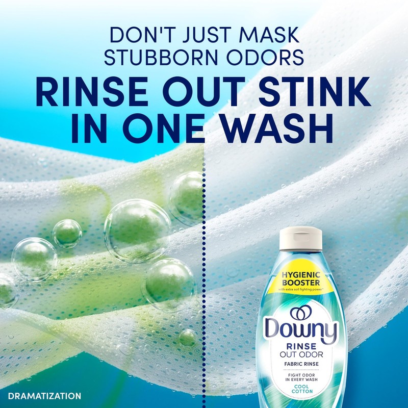 Downy Rinse Laundry Odor Remover, Cool Cotton Scent, 48 fl oz, Fabric Softene... gallery