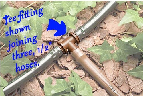 20 Rain Bird 1/2" Barbed Tee Fitting Drip Fits All Sizes of 5/8" 1/2", 0.700" gallery
