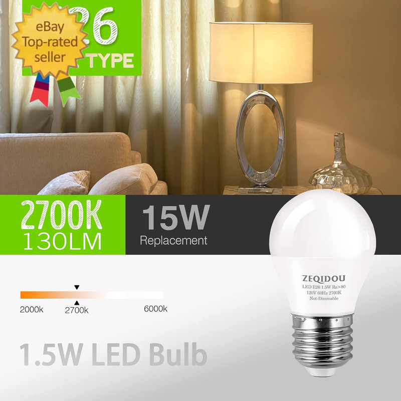 Low Watt LED Light Bulbs 1.5W Equivalent 15W 20W Light Bulb, A15 LED 15 Watt gallery