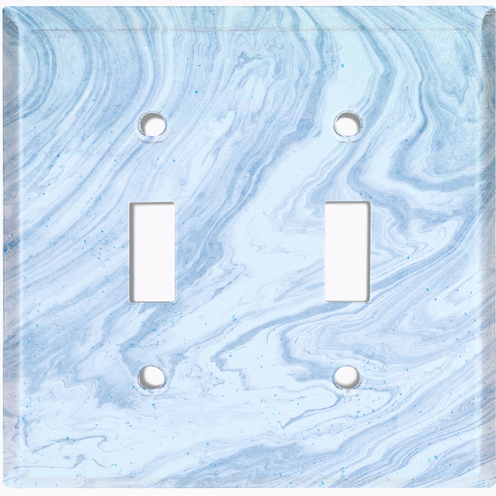 Metal Light Switch Cover Wall Plate Kitchen Marble Blue Pattern Tile MAR013 gallery