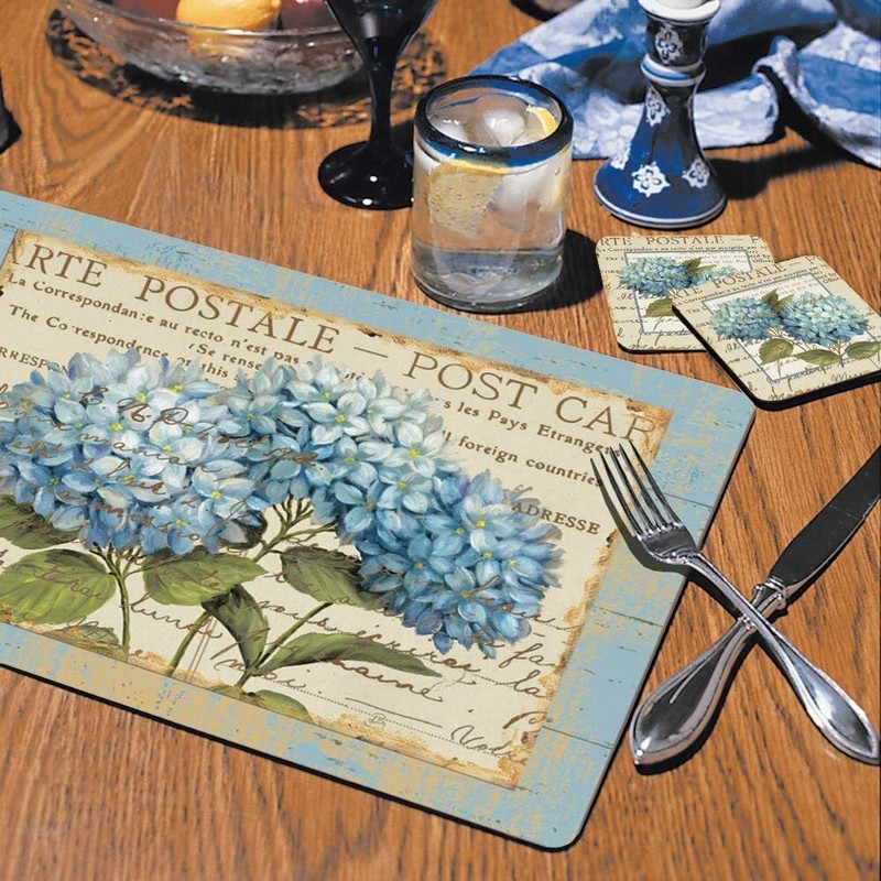 Blue Hydrangeas Hardboard Placemat, Set of 2 gallery
