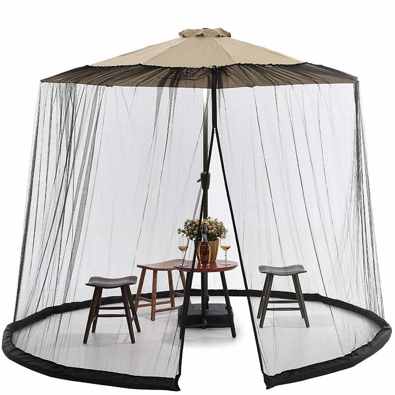 9ft Patio Umbrella Bug Screen w/Zipper Door and Polyester Netting gallery