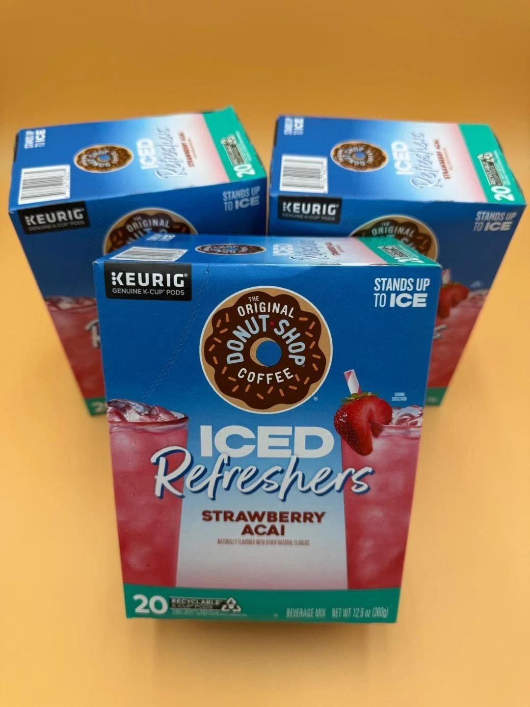New Donut Shop Iced Refreshers Strawberry Açaí K-Cup Pods Keurig3 Boxes Of 20 gallery