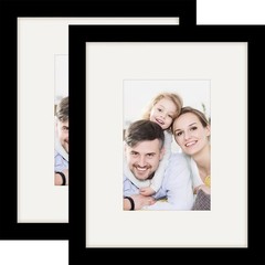 2 Pack 8×10 Picture Frames Solid Wood Black Wall Mount Tabletop