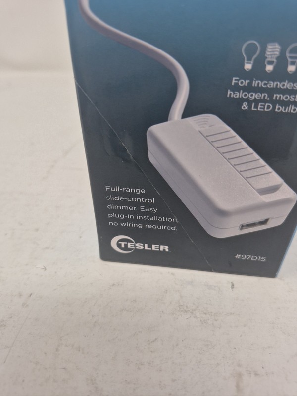 Tesler White-LED Plug-In Table Top Dimmer with USB Port 97D15-open Box gallery