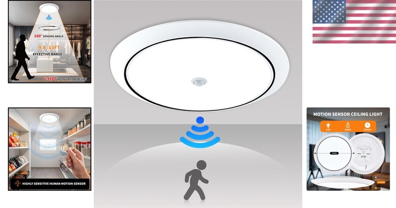 Flush Mount Ceiling Light 6500K Closet Lights, Motion Sensor Light Indoor for... gallery