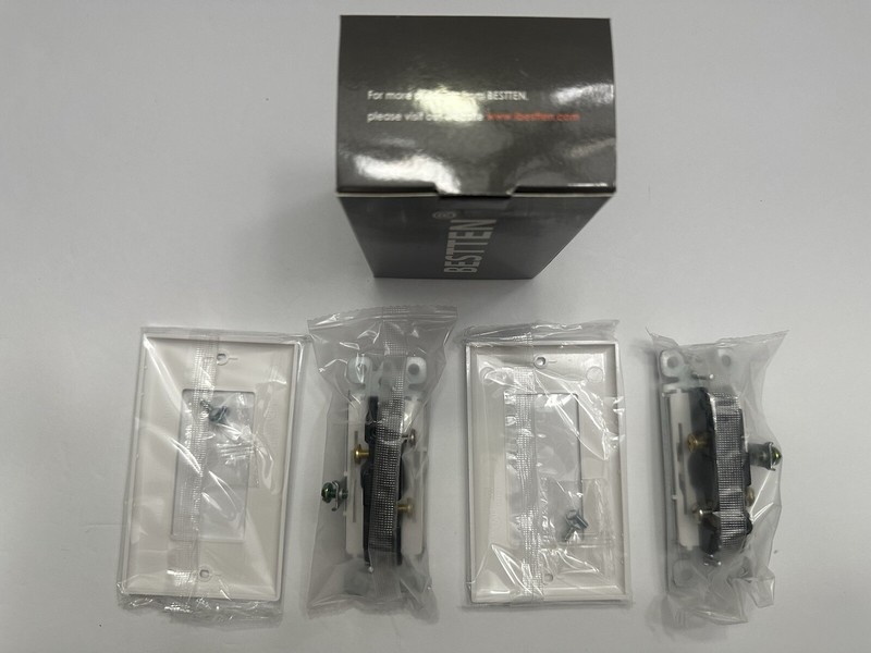 BESTTEN Single Pole Decorator Light Switch with Wallplate Each Box Contain 2 Set gallery