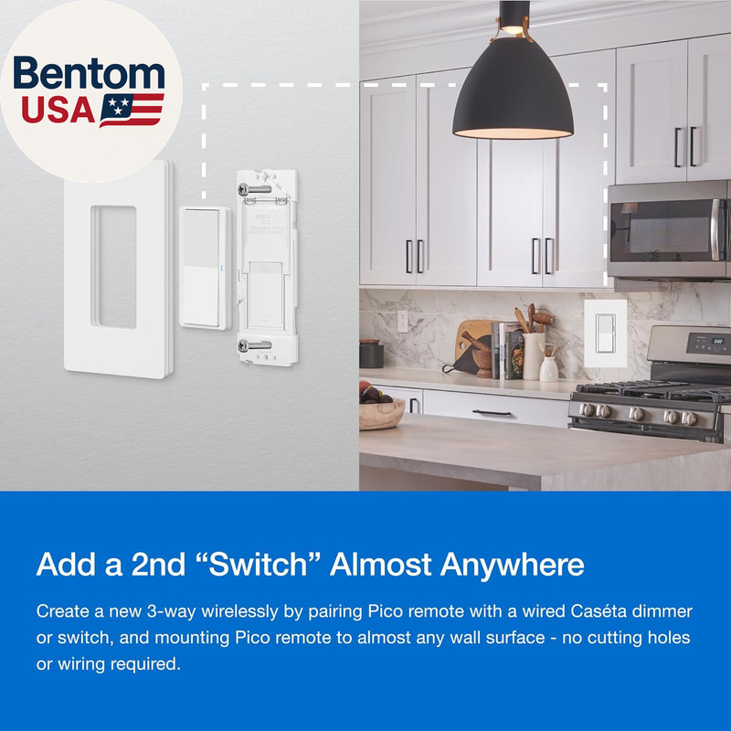 Diva Smart Dimmer Light Switch 3-Way Kit for Caseta Smart Lighting, W/Plate, Pic gallery
