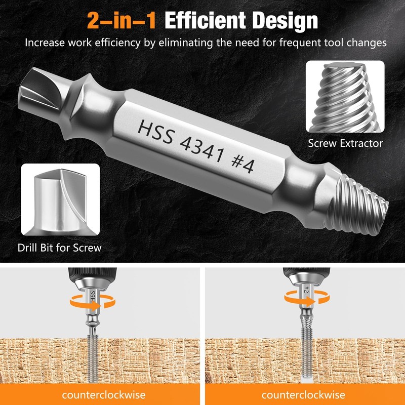 Nuovoware Damaged Screw Extractor Set, 6 PCS Easy Out Stripped Screws Nuts Bo... gallery