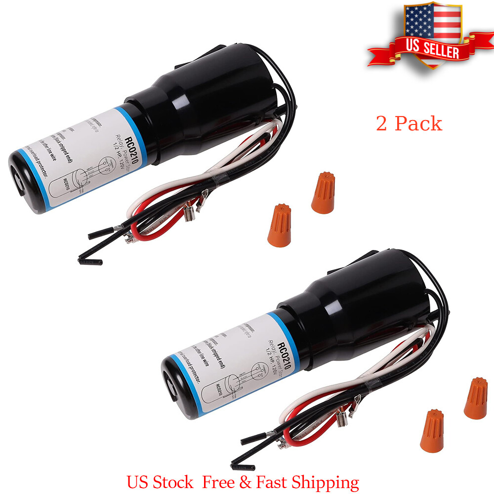 2PK RCO210 3 in 1 Relay Hard Start Capacitor Kit For Refrigerator 1/2 HP 115VAC gallery