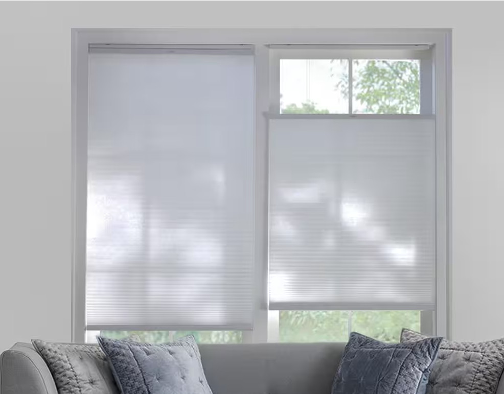 Cellular CUSTOM WIDTHS Shades - Top Down Bottom Up - Light Filtering White READ! gallery
