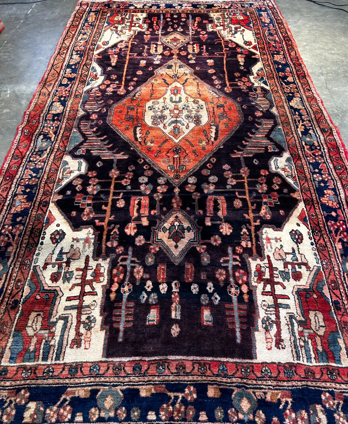 5'7"x10'9" Hand-Knotted 100% Wool Pile Nahavand Area Rug - Carpet gallery