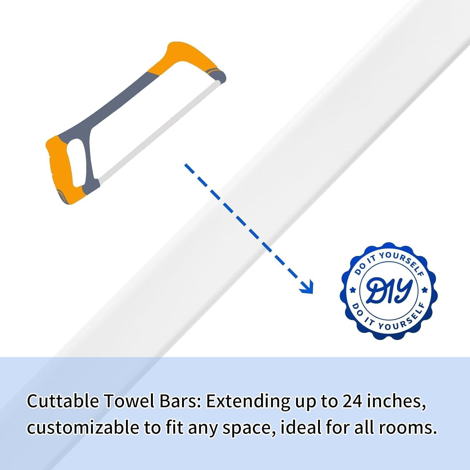 24 inch Wall Mount Towel Bar Replacement Rod Spring End Hardware Accessories gallery