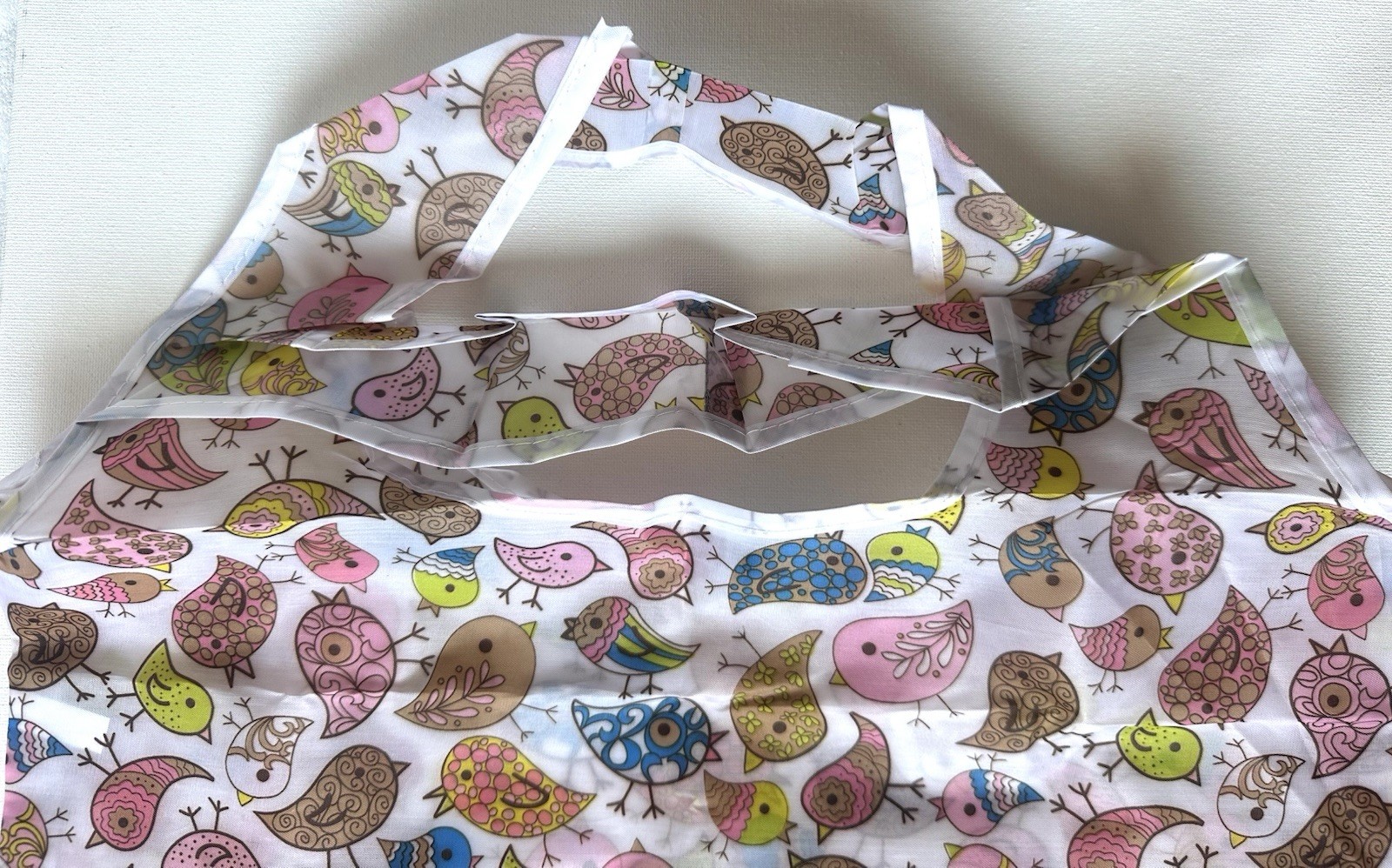 Foldable Reusable Shopping Tote Bag Bird Print Portable Grocery Bag Pouch gallery