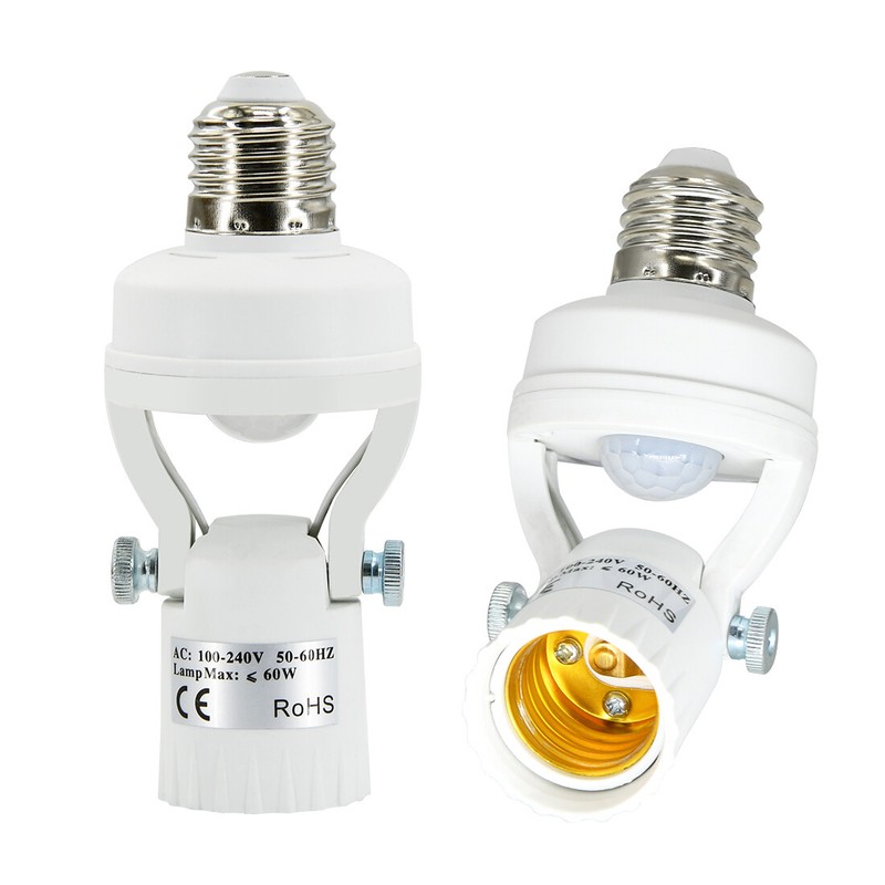 PIR Motion Sensor Light Socket - 180 Degree Rotatable E26/27 Smart Screw Bulb gallery