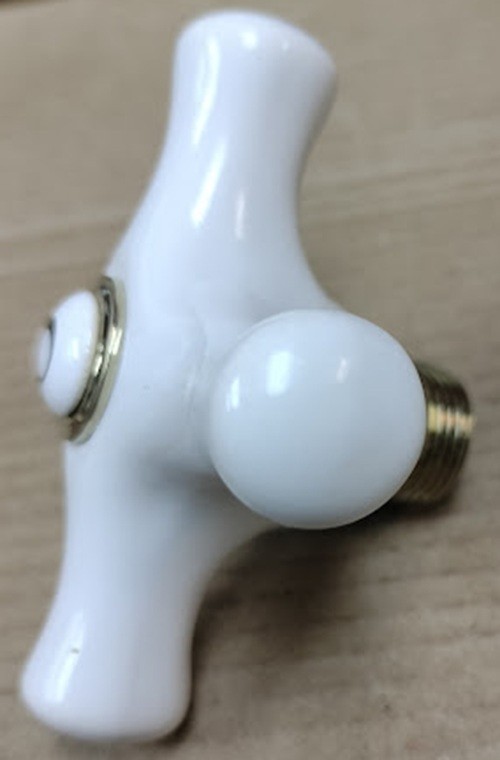 DELTA SELECT ONE BRILLIANCE BRASS PORCELAIN CROSS HANDLE COLD HK35C-BB gallery