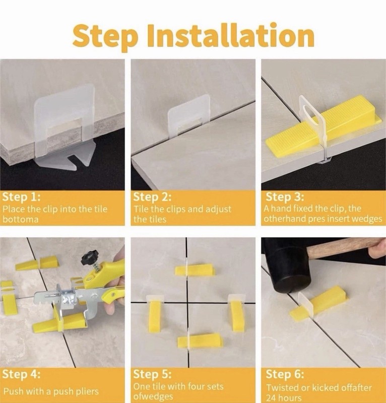 Tile Leveling System with Tile Plier-300-Piece Tile Spacers Clips and 100-Piece gallery